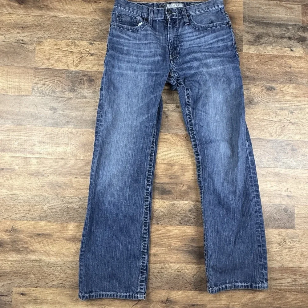 BKE‎ Jake Bootleg Blue Denim Jeans Button Zip 5-Pocket Design 31R